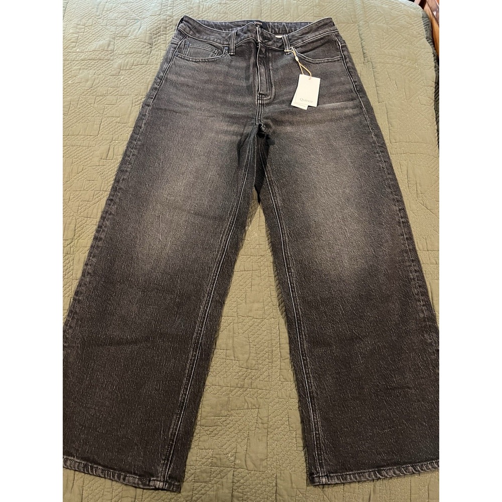 Quince Women's Wide Leg Cropped Jeans Black Size 31 NWT